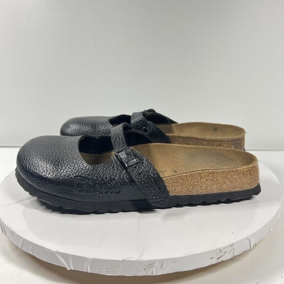 Birkenstock Unisex Boston Soft Footbed Leather Clog Sz L 7 / M 5 Black - Picture 1 of 10